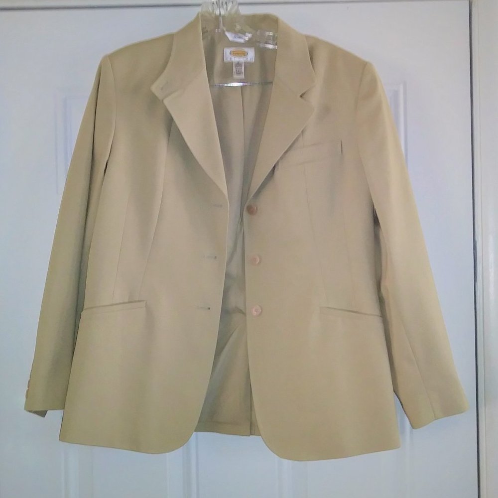 Talbots Women's Jacket Color Beige, Size 12p